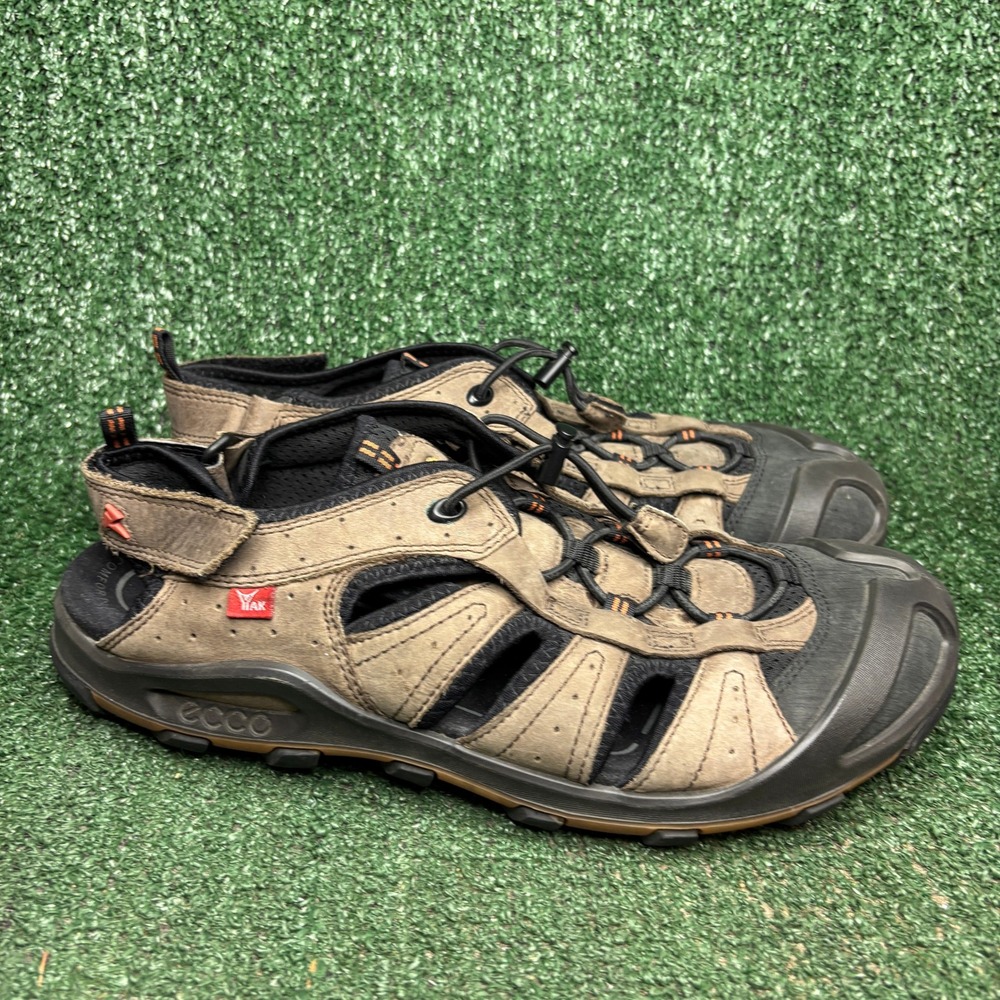 ECCO Terra VG Yak Leather Fisherman Hiking Sport Sandal Brown Mens Size 13.-13.5